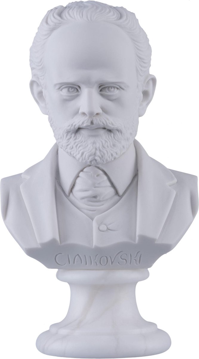 Music Gifts - Albast borstbeeld Tsjaikovski - 15 cm