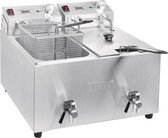 Buffalo Dubbele Friteuse - 2 x 8 Liter - 6000W - met timer