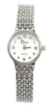 Dielay - Horloge - Kast 22 mm - Metaal - Quartz - Zilverkleurig