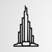 Landmark, Burj Khalifa - Dubai  zwart - Wanddecoratie - Hout - XL 80 cm
