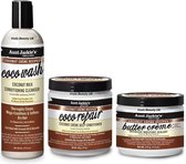 Aunt Jackie's Coco Repair Deep Conditioner + Aunt Jackie's Coco Wash Coconut Milk Conditioning Cleanser + Butter creme  set