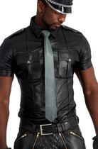 Mister b leather tie stitched - grey