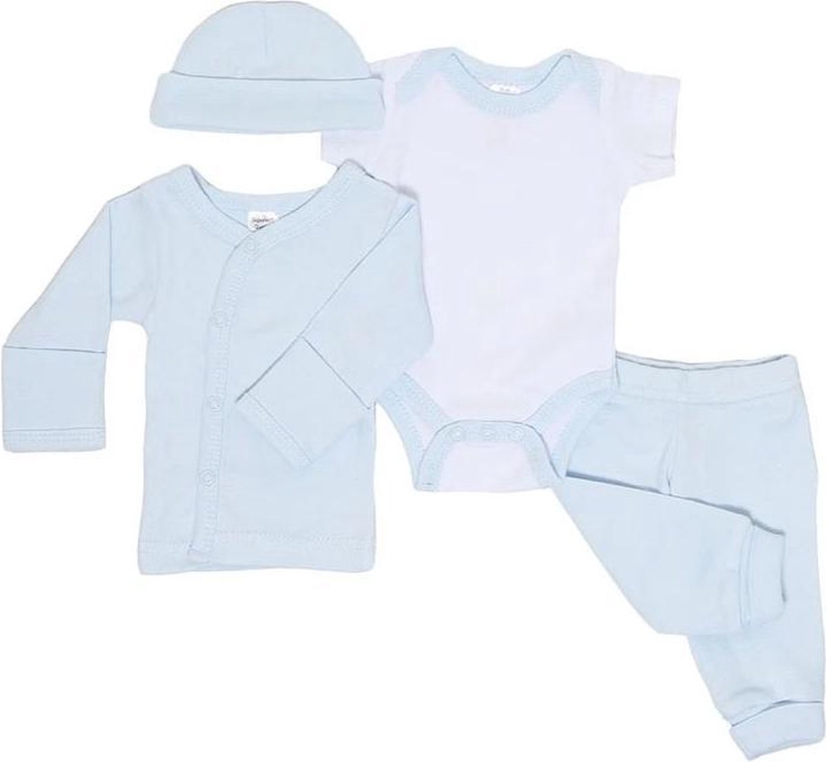 Soft Touch Babykleding Set Jongens Katoen Blauw 4-delig Mt 50/56