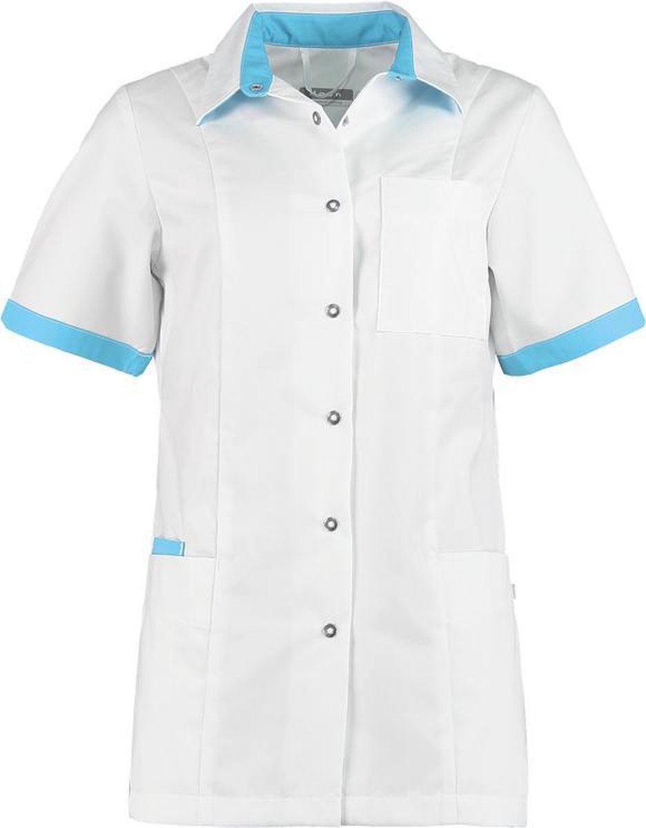 Haen / Ballyclare Dames Zorgjas Fijke- Wit / Turquoise - Maat 3XL
