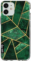 Casetastic Apple iPhone 12 Mini Hoesje - Softcover Hoesje met Design - Deep Emerald Print