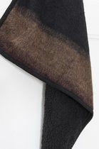 BODILLE Stolt sjaal, bordeaux okergeel zwarte wol en zwarte teddy. shawl
