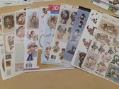 Hobby pakket 3D 40 stuks vellen Nostalgie, vintage en speciale gelegenheden voor kaarten maken of scrapbooking Afbeeldingen wijken af
