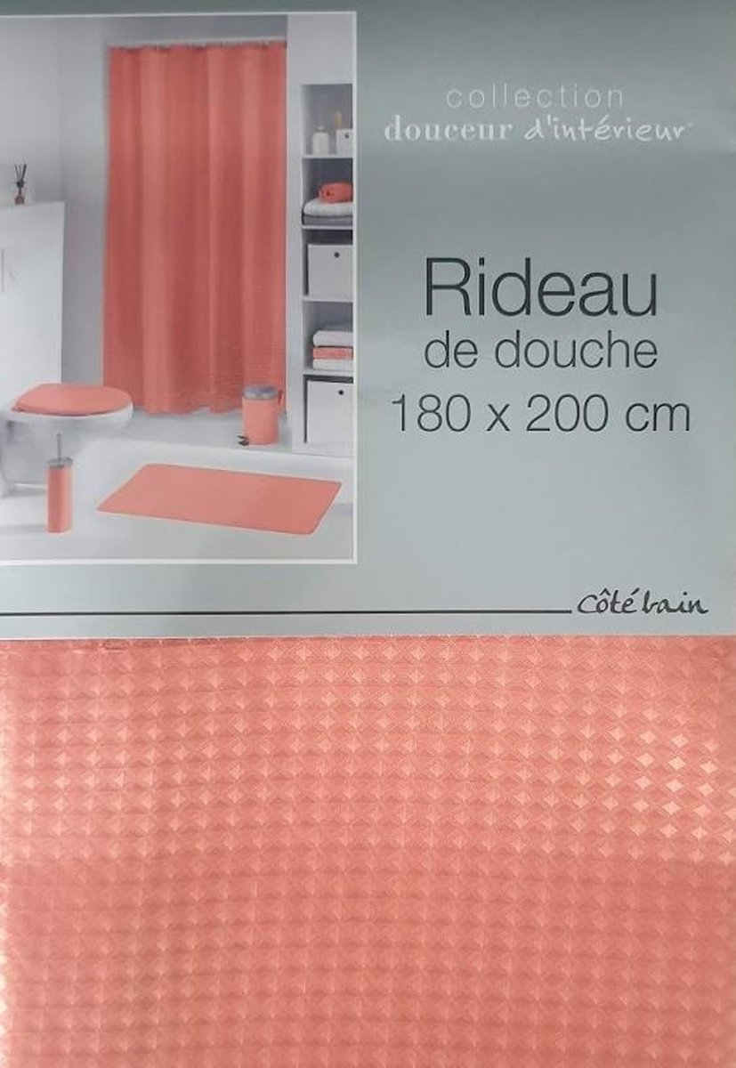 Livetti |Douchegordijn - Shower Curtain | 180x200 | Inclusief Ringen | Polyester | Coral | 6RD152CO
