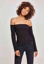 Urban Classics Longsleeve top -XL- Cold Shoulder Open schouder Zwart