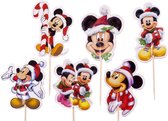 Kerst Mickey Mouse |12 stuks|cupcake - cupcake decoratie - cupcake versiering - cupcake toppers - taart decoratie - taartversiering