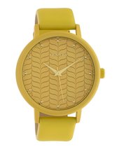 OOZOO Timepieces - Mosterd gele horloge met mosterd gele leren band - C10655 - Ø45