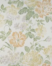 Papier peint Fleurs Profhome BV919081-DI papier peint intissé gaufré à chaud vinyle dur gaufré texturé avec motif floral vert crème mat beige sable jaune vert fougère 5,33 m2