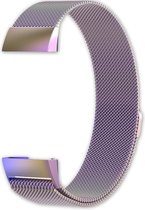 Eyzo Fitbit Charge 3 & 4 Band - Roestvrijstaal - Regenboogkleur - Large