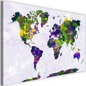 Schilderij Gekleurde wereldkaart, 2 maten