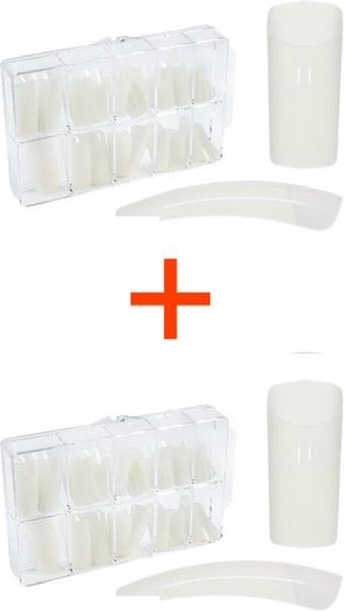 Goedkoopste Nageltips Naturel 2 X 100 Stuks - Voordeel Set Kunstnagels!