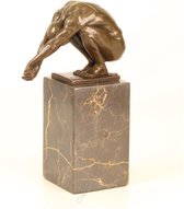 Beeld brons - "Duikende man" - "The Dive" - 23 cm hoog