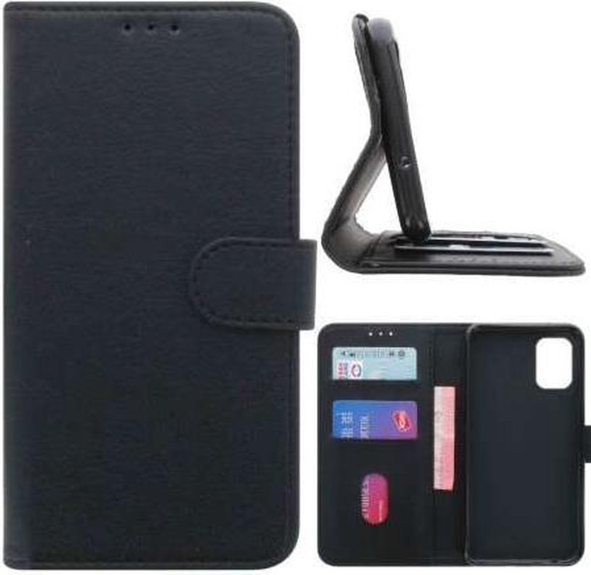 Xiaomi Mi 10 Lite Hoesje Zwart met Pasjeshouder