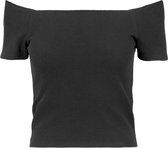 Urban Classics - off-shoulder rib Off shoulder top - XL - Zwart