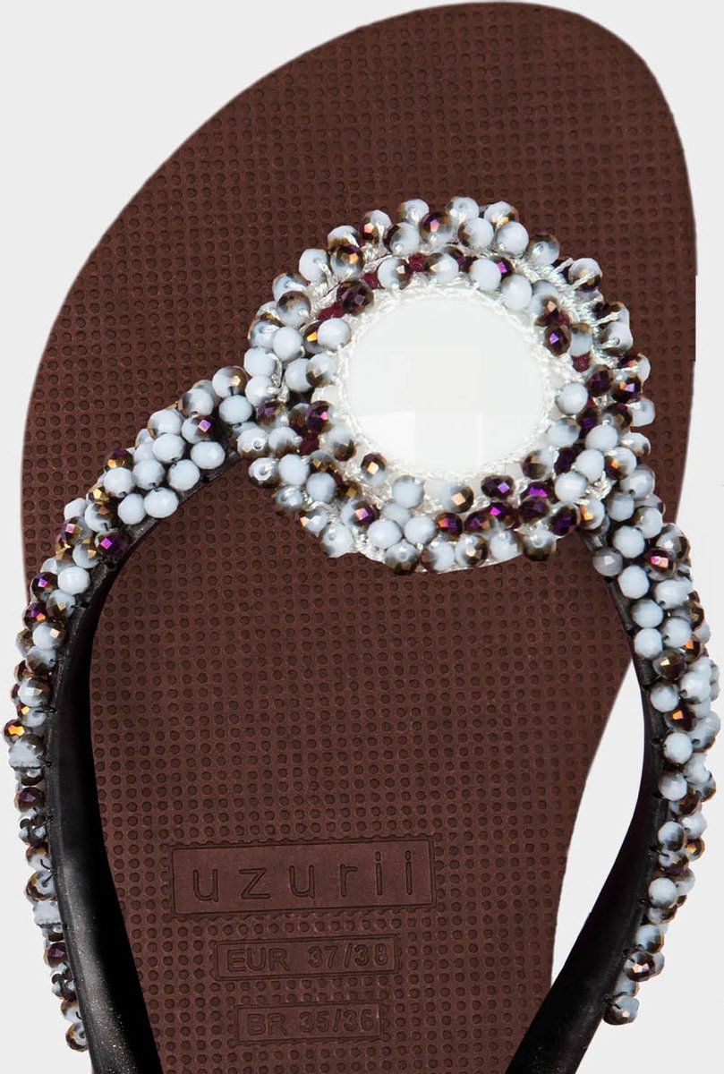 Uzurii Precious Bloom Infradito Donna Con Fiori Bianchi - Tomaia In PVC, Suola In Gomma - Look Estivo E Giocoso - Taglia Unica