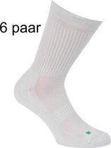 Sportsokken | Multi pack 6 stuks | Bamboe sportsokken | Boru | Wit | maat 43/45 | 6 paar