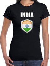 India landen t-shirt zwart dames - Indiaanse landen shirt / kleding - EK / WK / Olympische spelen India outfit XS