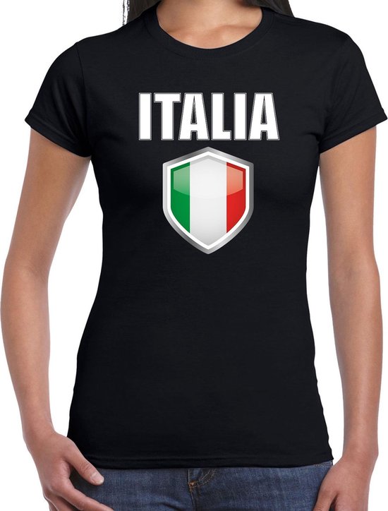 Betasten Positief schoenen Italie landen t-shirt zwart dames - Italiaanse landen shirt / kleding - EK  / WK /... | bol.com