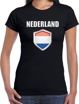 Nederland landen t-shirt zwart dames - Nederlandse landen shirt / kleding - EK / WK / Olympische spelen Nederland outfit S