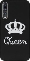 ADEL Siliconen Back Cover Softcase Hoesje Geschikt voor Huawei P20 Pro - Queen Zwart