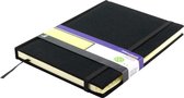Alfabetboek Kangaro A5 A-Z linnen hard cover zwart, 208 pagina's, leeslint, elastiek K-5105