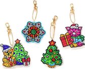 Diamond Painting "JobaStores®" Sleutelhanger Set Kerst 15 (4 stuks)