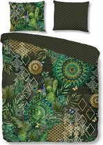 Hip Dekbedovertrek Botalia - 240x200/220 - Flanel - Donkergroen/Groen