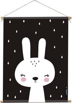 Label2X Poster textile enfant lapin noir