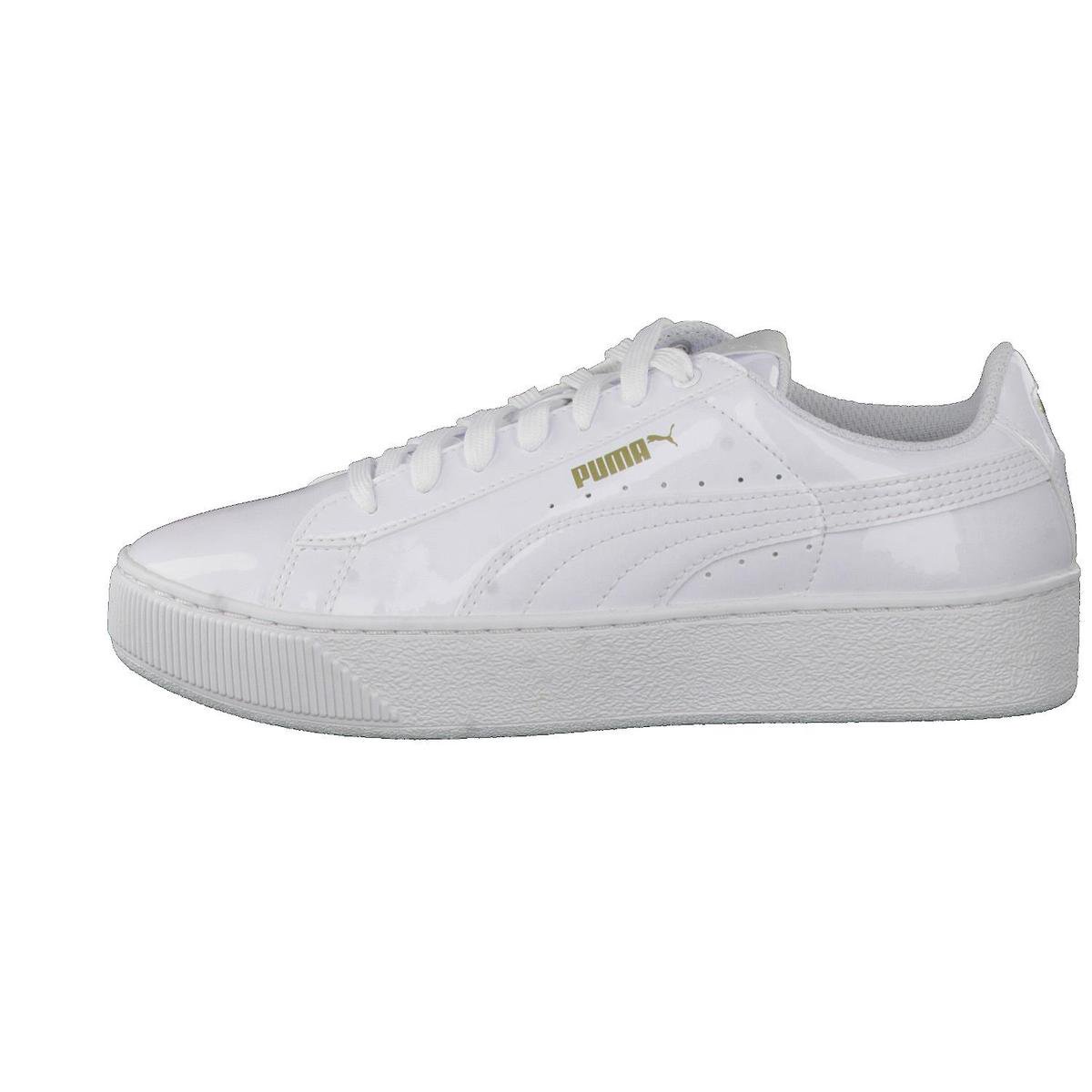 puma white patent trainers