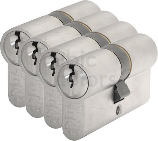 Yale Europrofielcilinder 2100 Serie 40/40 mm Chroom gepolijst Dubbele cilinder, inclusief 5 sleutels voor maximale veiligheid, perfect voor voordeuren