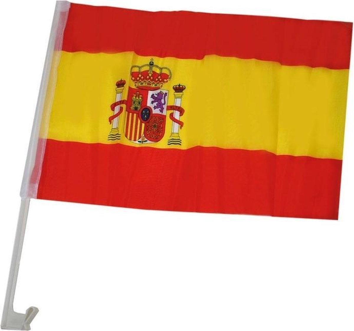 Autovlag Spanje - 30 x 45 cm - supporter/landen vlag - EK/WK voetbal - autoraam