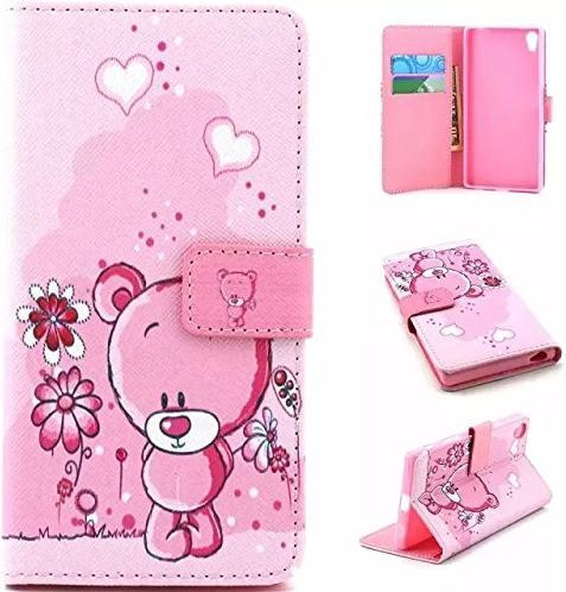iCarer Bear wallet case hoesje Geschikt voor: Sony Xperia Z3 Compact