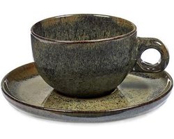 Serax Surface by Sergio Herman Cappuccino Kopjes met Schotel - Indi Grey - 4 stuks