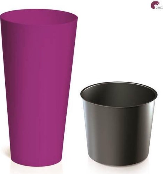 Prosperplast Vaso Tubus Slim P Trasparente, 15 X 28.5 Cm, In Plastica Resistente UV Per Interni/esterni