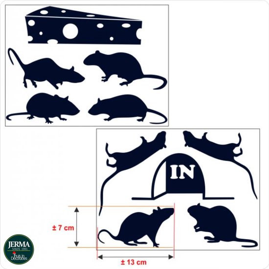 Bol Com Muis Trapstickers Muizen Met Kaas Decoratie