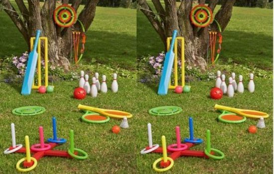 Tandheelkundig uitvoeren boeren Sport Combo Set - Set van diverse buitenspelletjes VAKANTIE SPELLEN 6 in 1  | bol.com