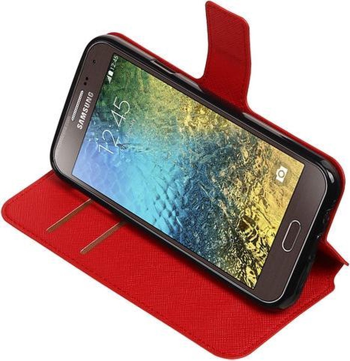 Rood Samsung Galaxy E5 TPU wallet case booktype hoesje HM Book