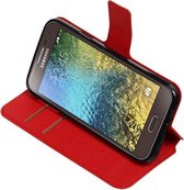 Rood Samsung Galaxy E5 TPU wallet case booktype cover HM Book