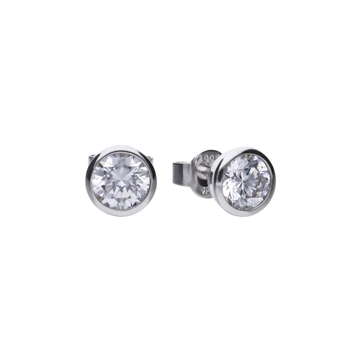 Diamonfire - Zilveren oorknoppen 0.75 ct - 5.65 mm - Kastzetting