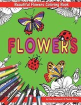 Beautiful Flowers with Ladybugs and Butterflies Coloring Book for Children