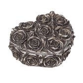 Rose Heart doosje in hart vorm zilverkleurig - Alchemy Gothic