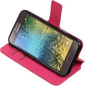 Roze Samsung Galaxy E5 TPU wallet case booktype hoesje HM Book