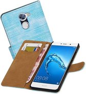 Lizard Bookstyle Wallet Case Hoesjes voor Huawei Y7 / Y7 Prime Turquoise