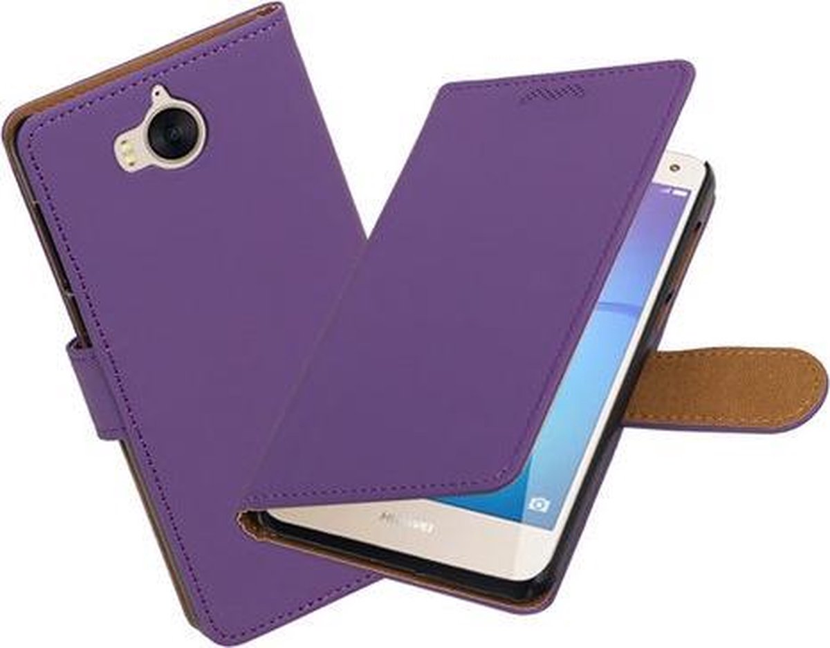 BestCases.nl Huawei Y5 2017 / Y6 2017 Effen booktype hoesje Paars