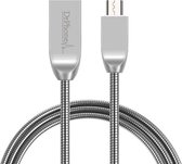 DrPhone ALU2 - Volledig Aluminium Micro USB-kabel – Datakabel / Oplaadkabel - Robuust / Versterkt – Anti-knik - 1 Meter