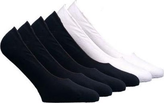 6 paar Heren sneaker sokken - Footies - - zwart/wit - 43-46 | bol.com
